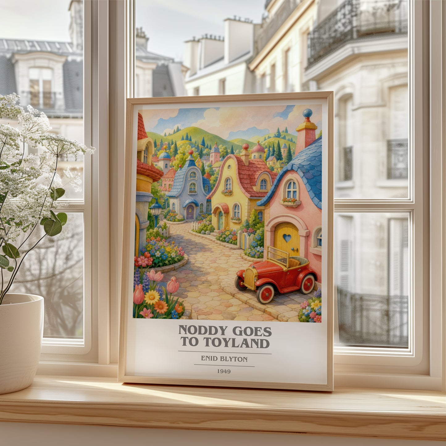 Noddy Goes To Toyland book cover poster colour and style options – Enid Blyton book art