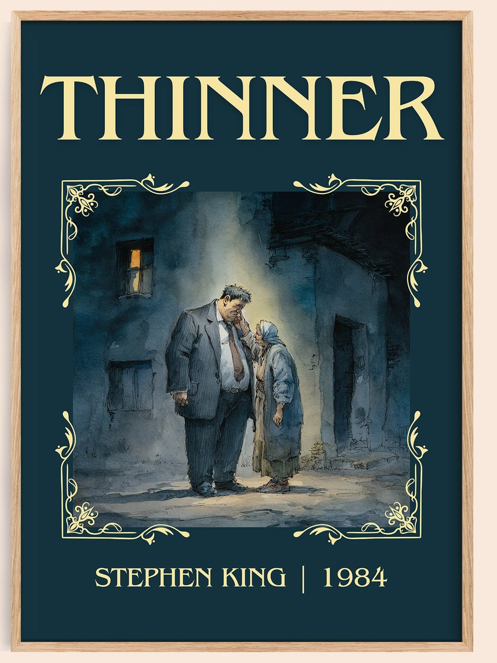 Thinner classic book art book poster by Stephen King – framed literary art print
