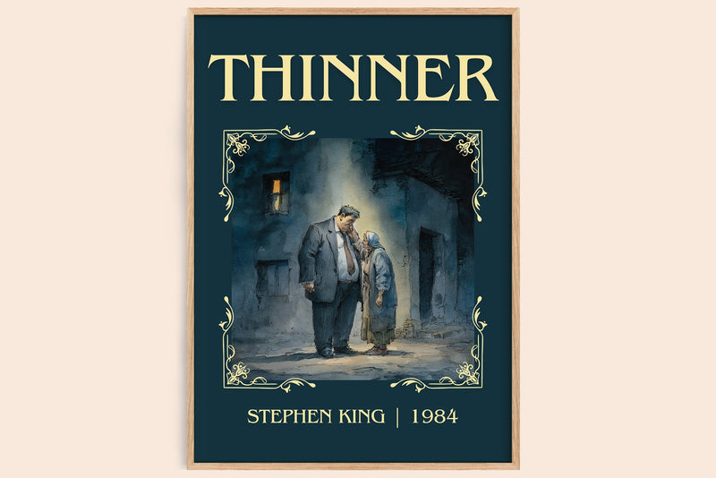 Thinner classic book art book poster by Stephen King – framed literary art print
