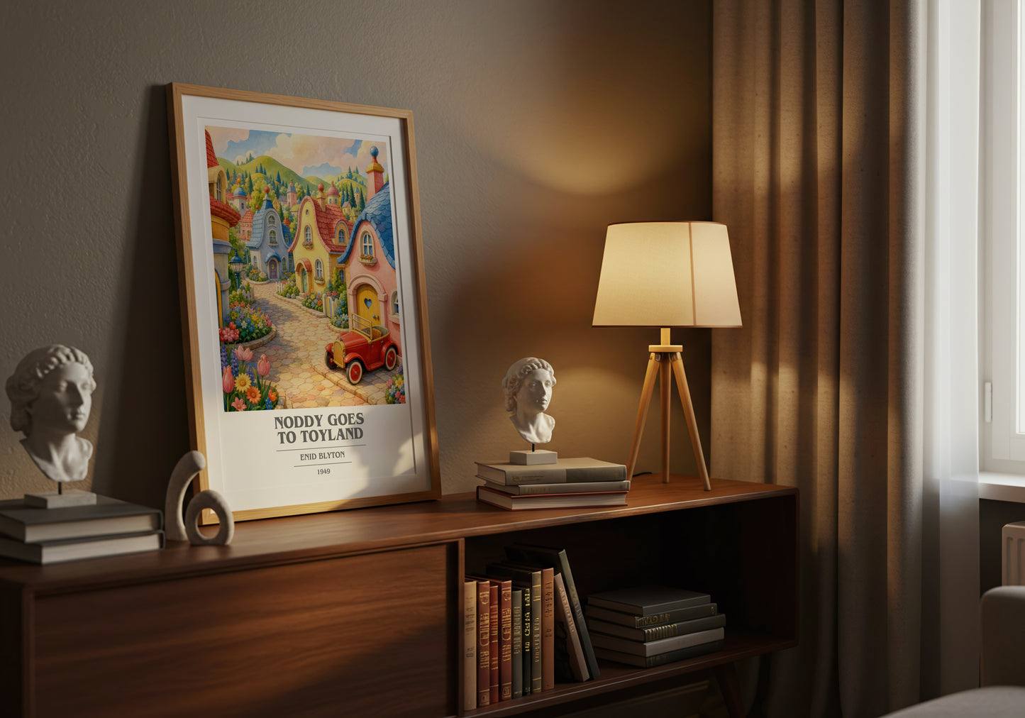 Noddy Goes To Toyland book cover book poster framed on wall – childrens wall art