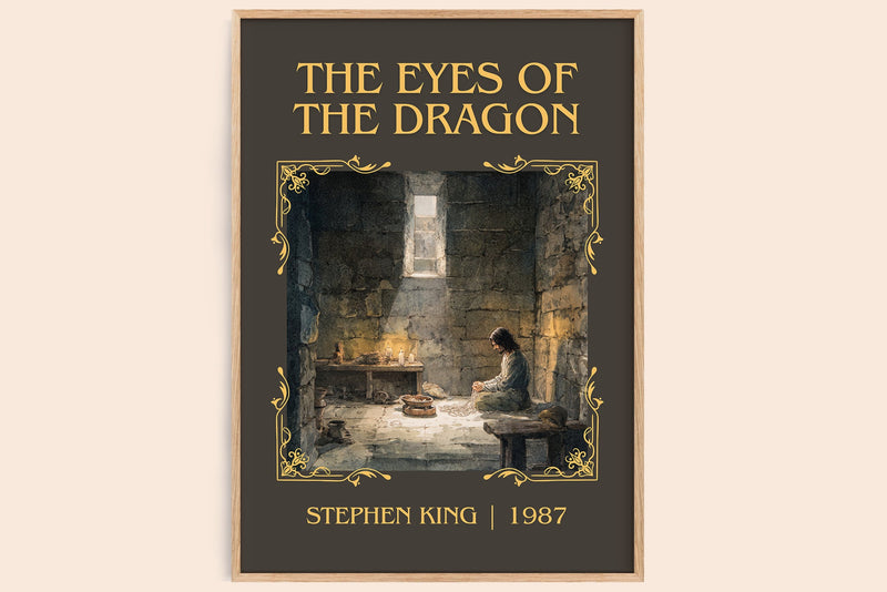 The Eyes Of The Dragon classic book art book poster by Stephen King – framed literary art print