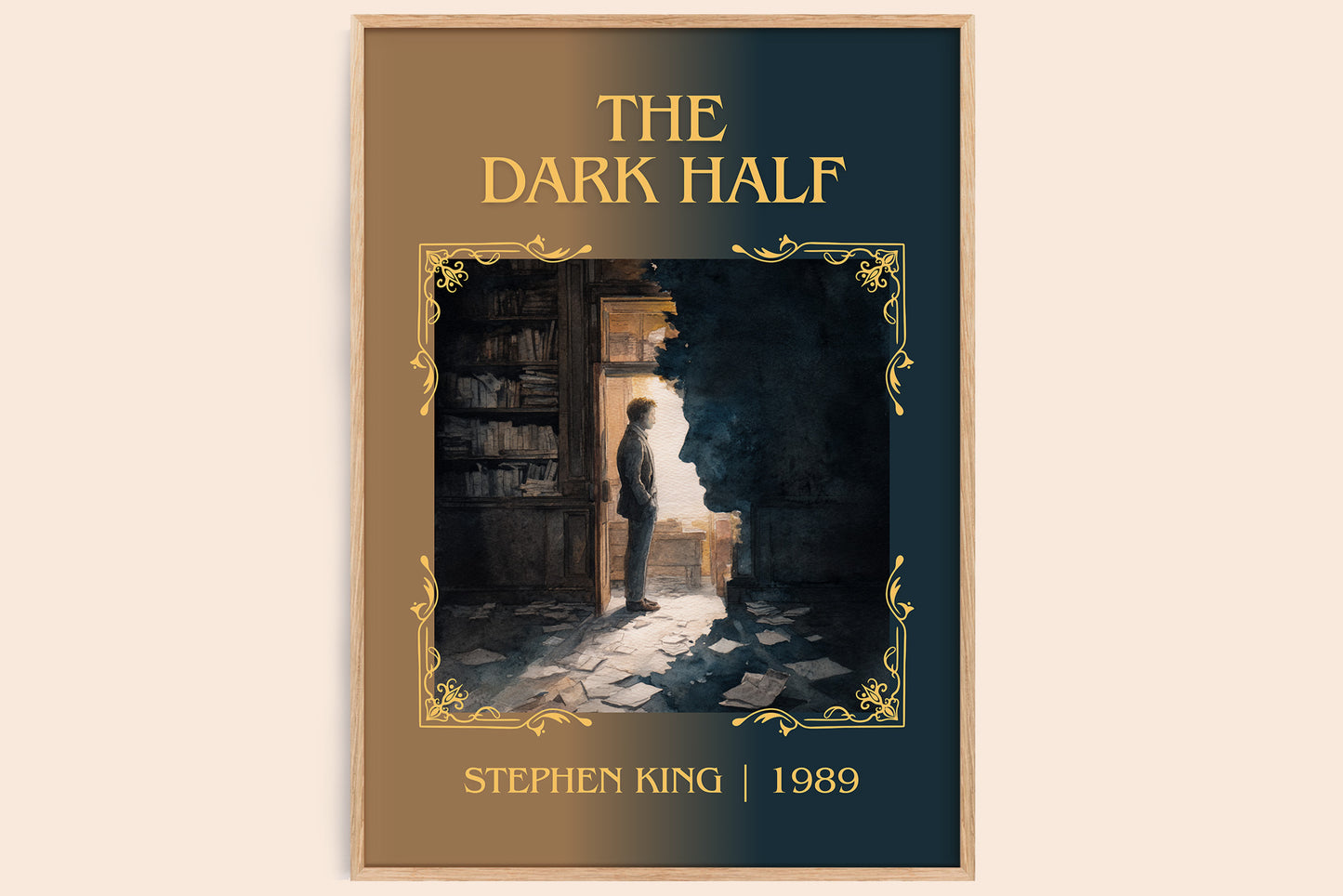 The Dark Half classic book art book poster by Stephen King – framed literary art print