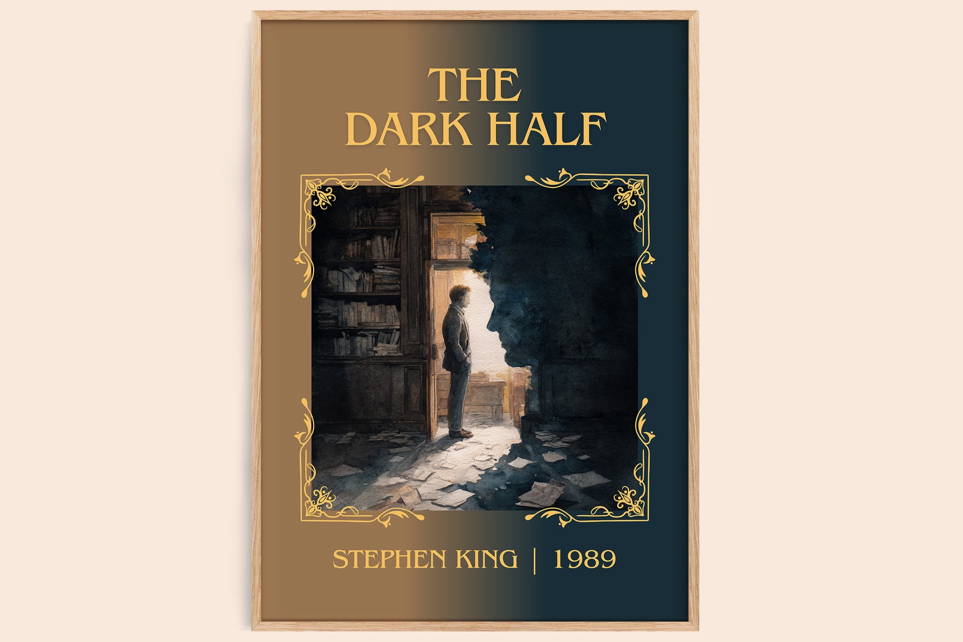 The Dark Half classic book art book poster by Stephen King – framed literary art print