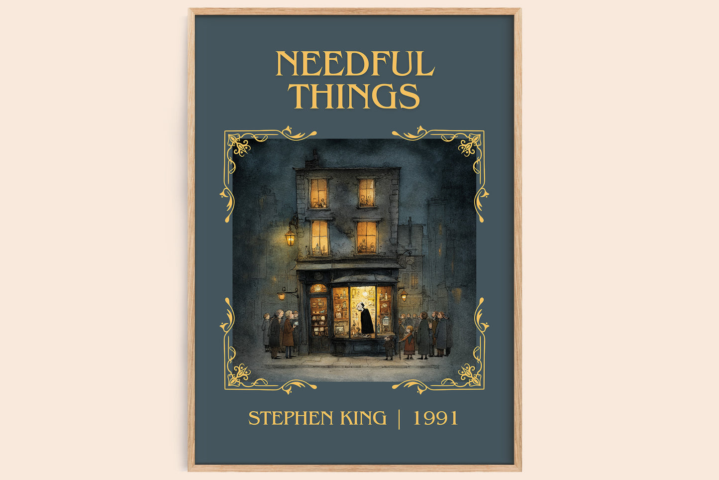 Needful Things classic book art book poster by Stephen King – framed literary art print