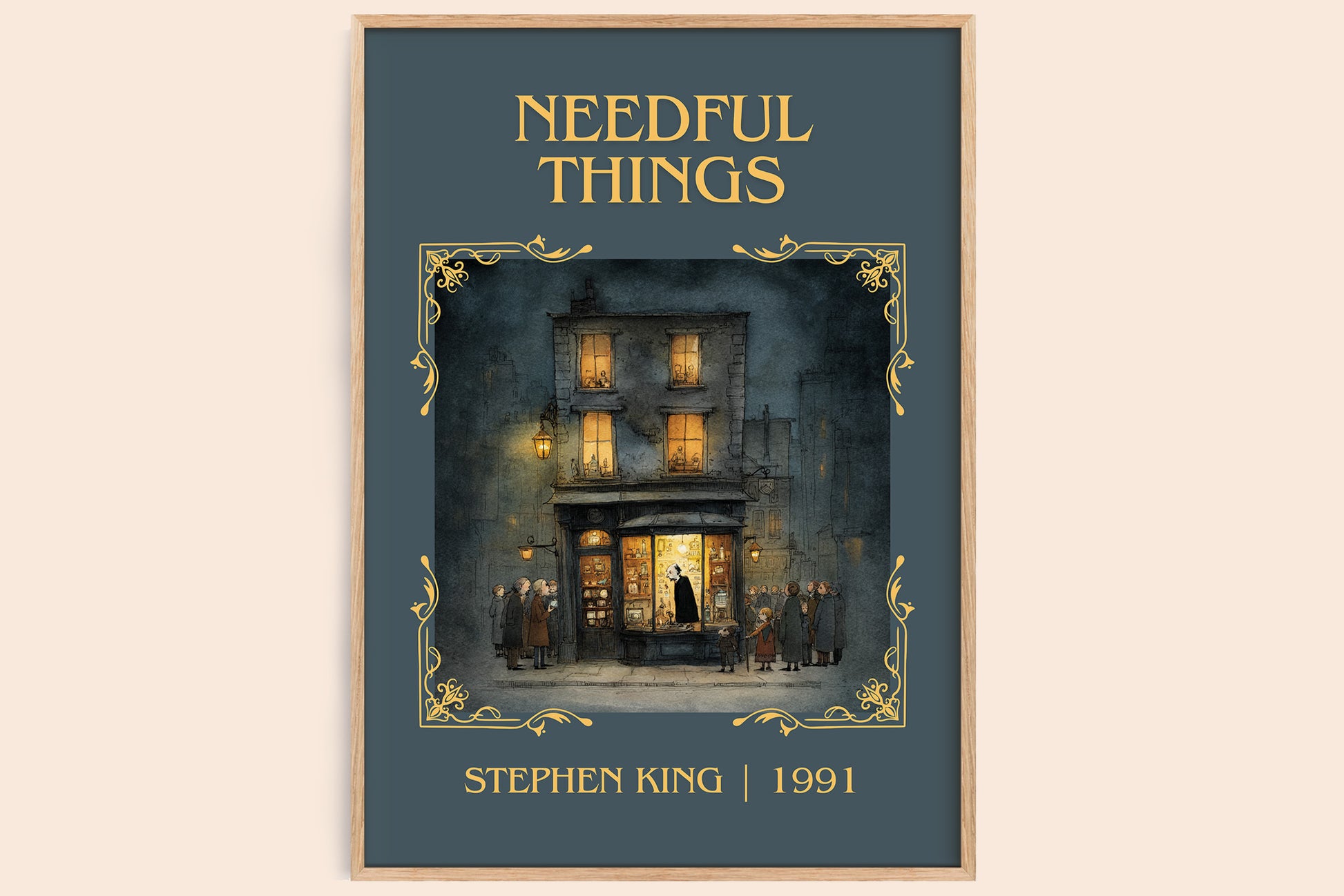 Needful Things classic book art book poster by Stephen King – framed literary art print