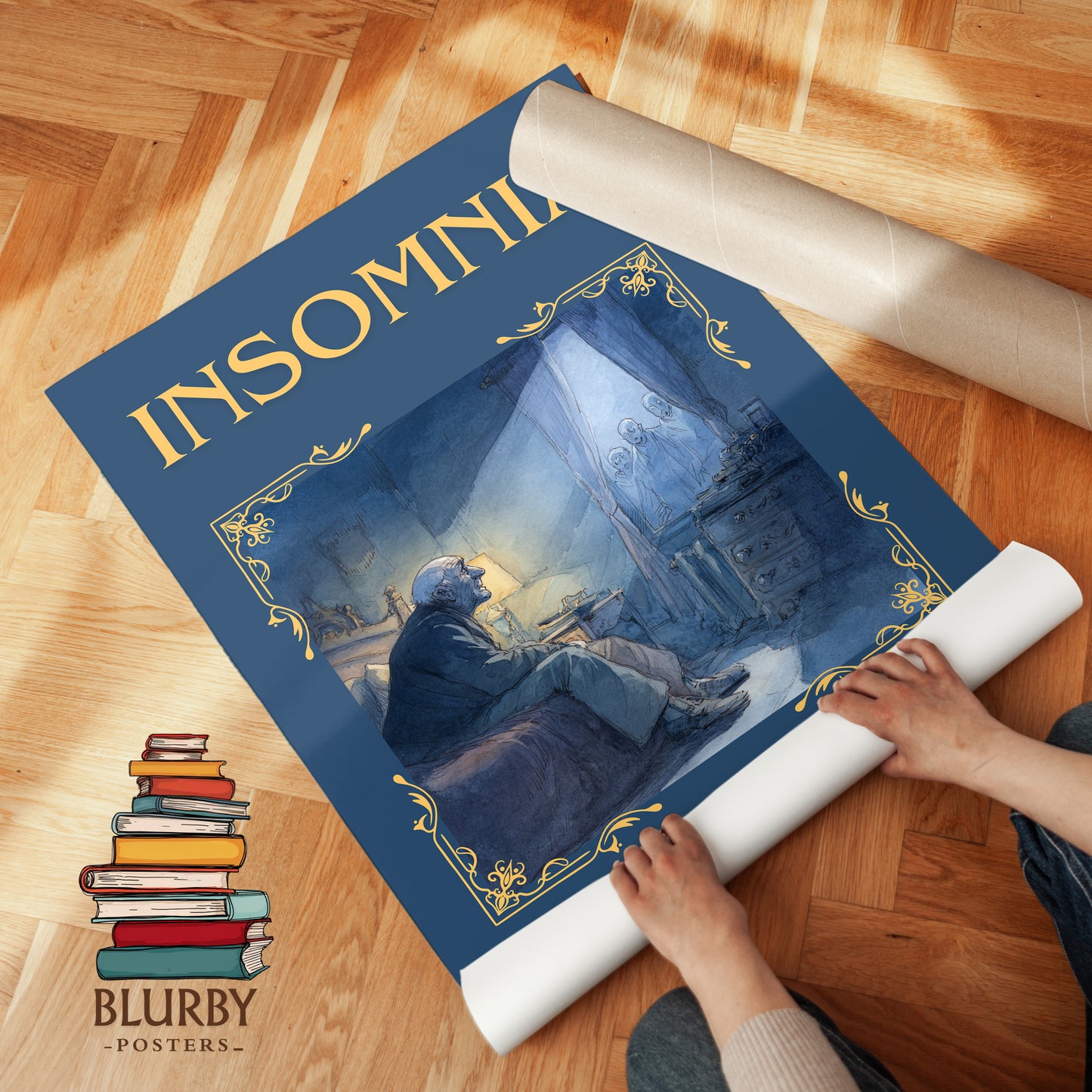 Insomnia classic book art print on bookshelf – Stephen King fan gift