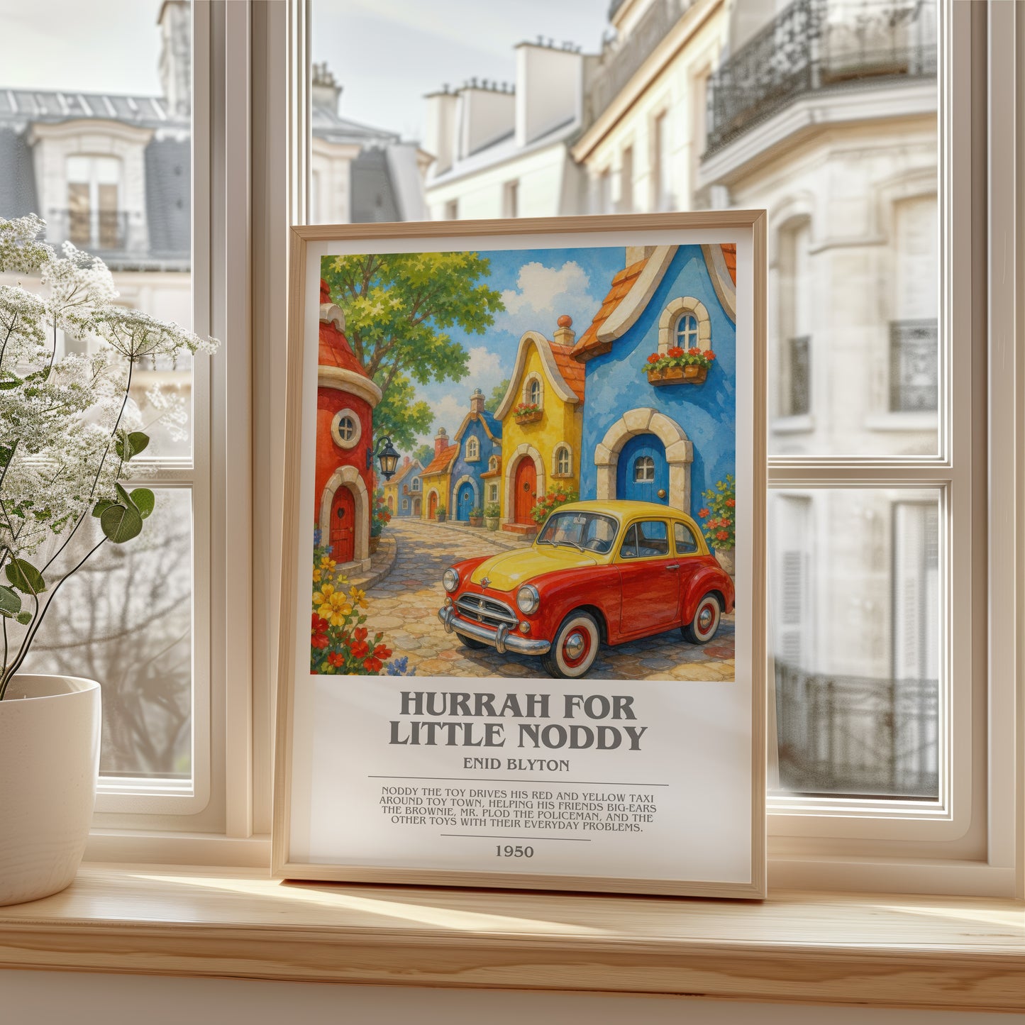 Hurrah For Little Noddy bookish poster colour and style options – Enid Blyton book art