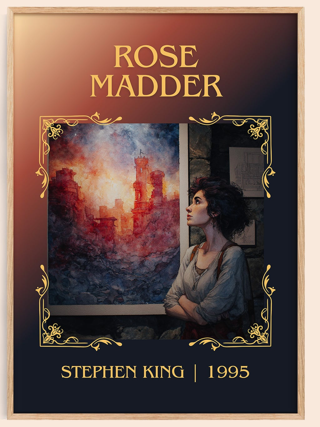 Rose Madder classic book art book poster by Stephen King – framed literary art print
