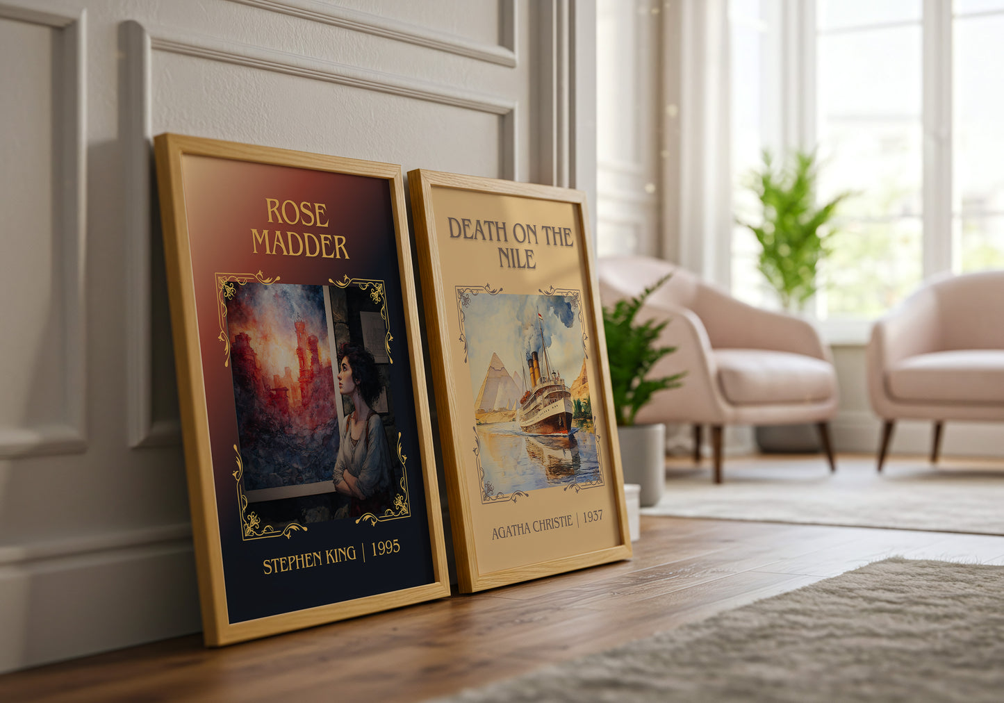 Rose Madder classic book art print framed by window – literary home decor