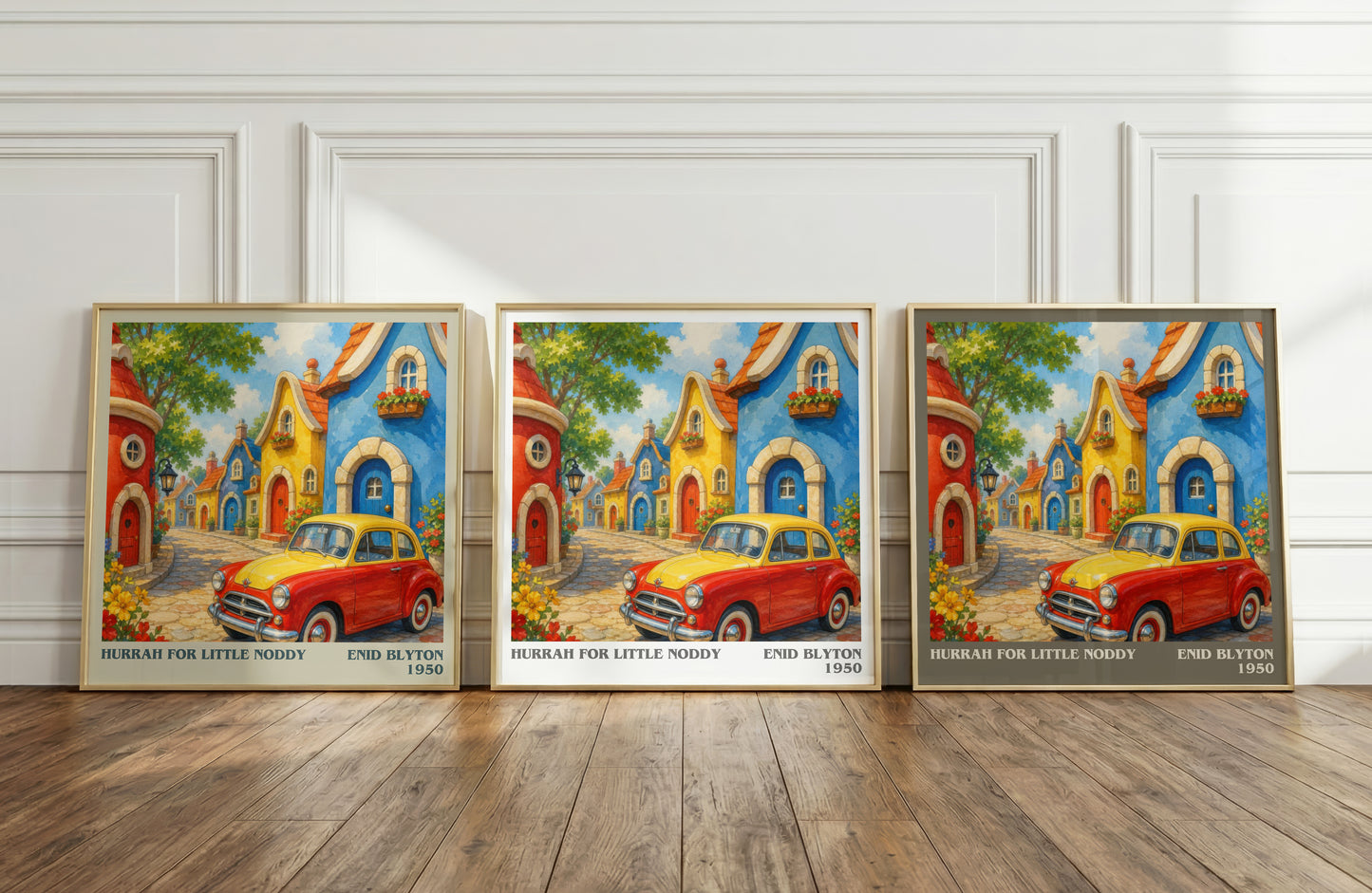 Hurrah For Little Noddy literary art print colour and style options – Enid Blyton book art
