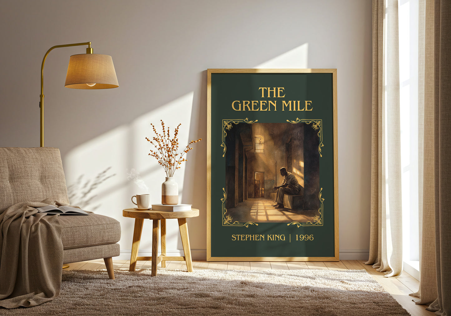 The Green Mile classic book art print in frame leaning in hallway – horror wall art