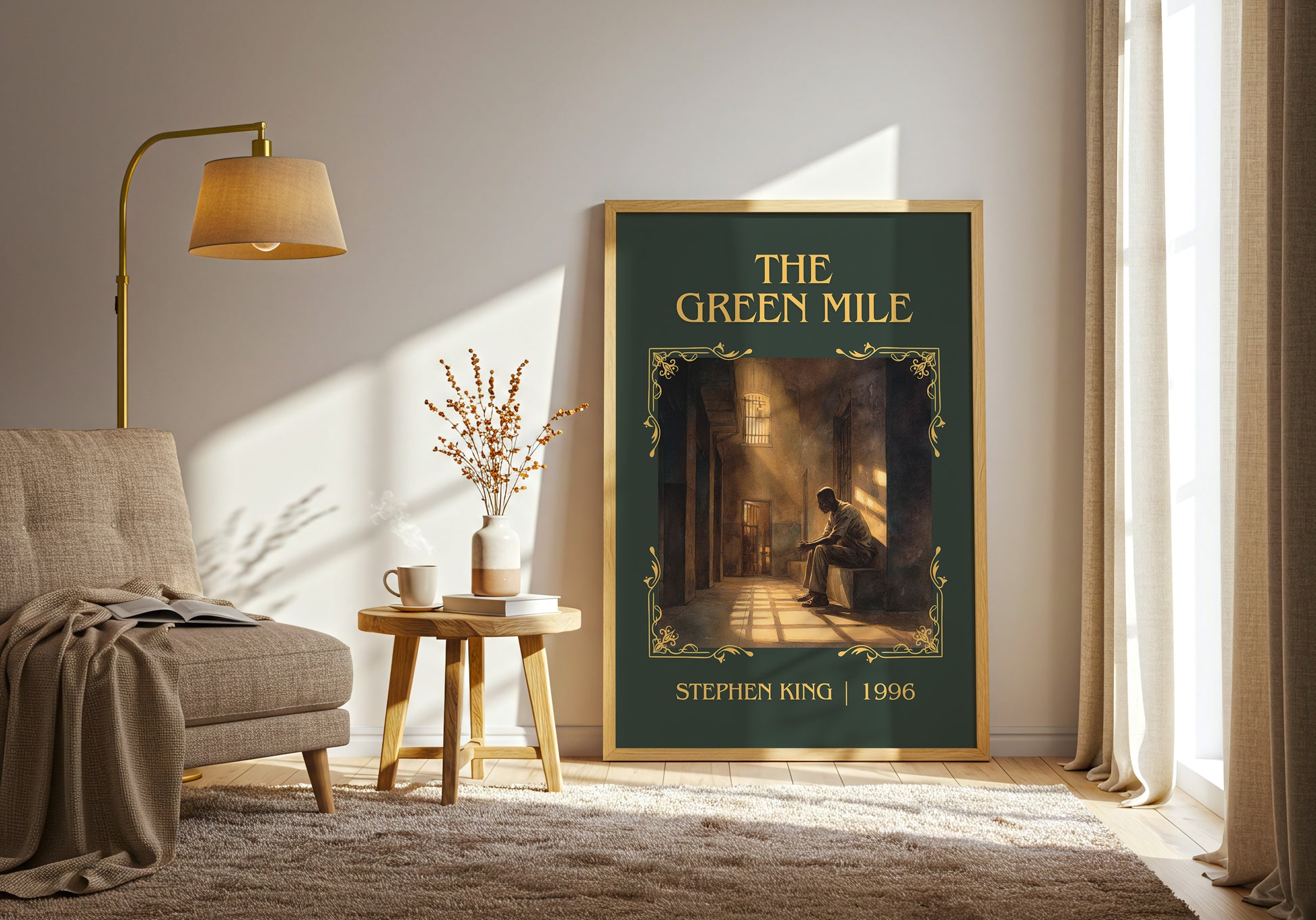 The Green Mile classic book art print in frame leaning in hallway – horror wall art