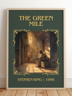 The Green Mile Classic Book Art Print by Stephen King – framed print leaning on a wooden floor