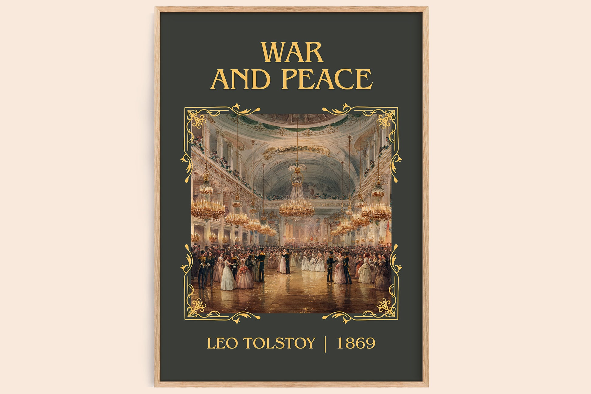 War and Peace classic book art book poster by Leo Tolstoi – framed literary art print