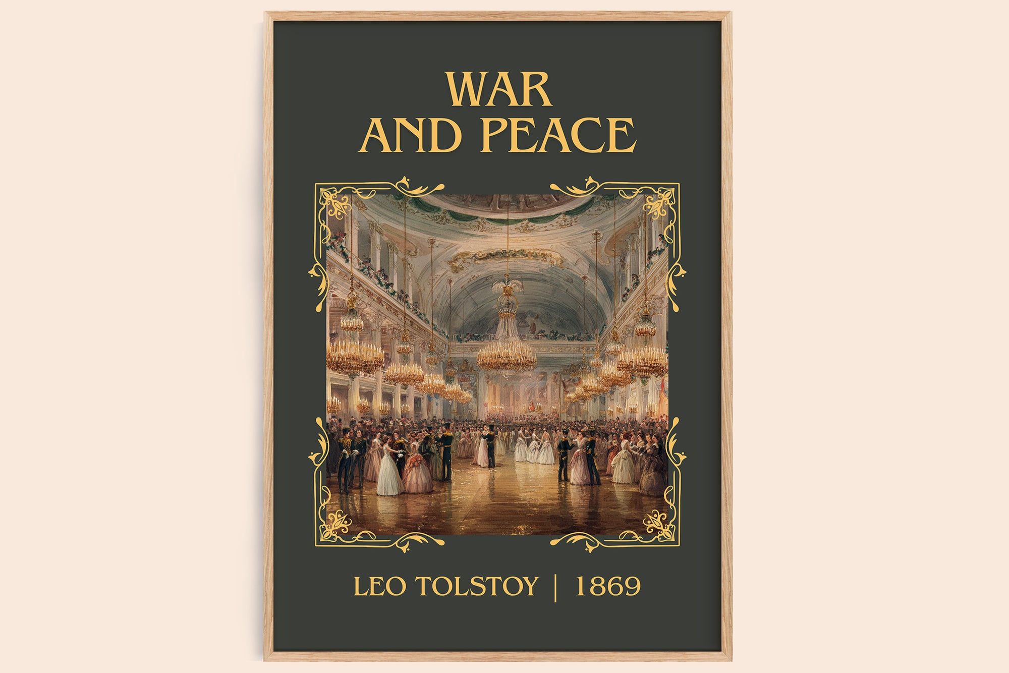 War and Peace classic book art book poster by Leo Tolstoi – framed literary art print