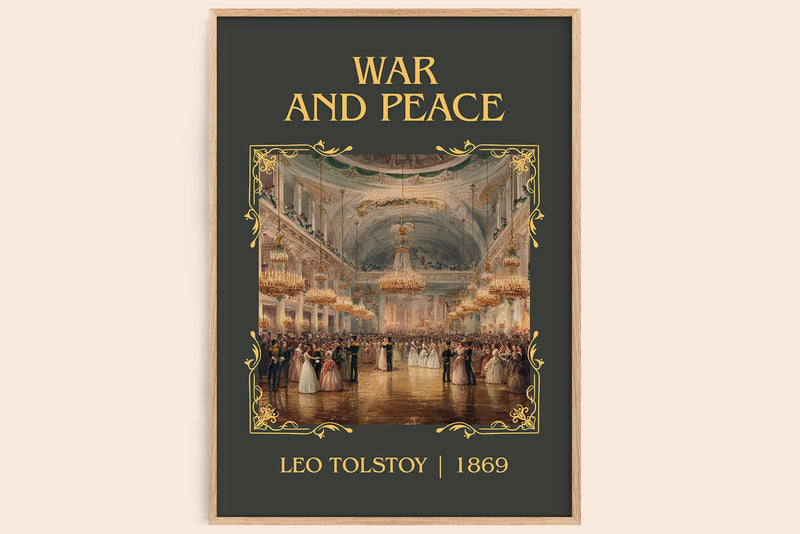 War and Peace classic book art book poster by Leo Tolstoi – framed literary art print