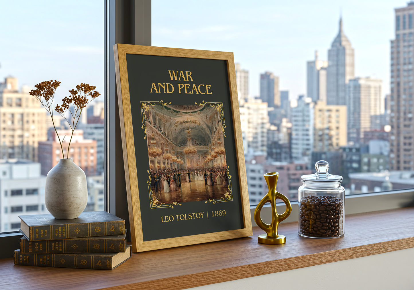 War and Peace classic book art print paper finish options – matte satin gloss