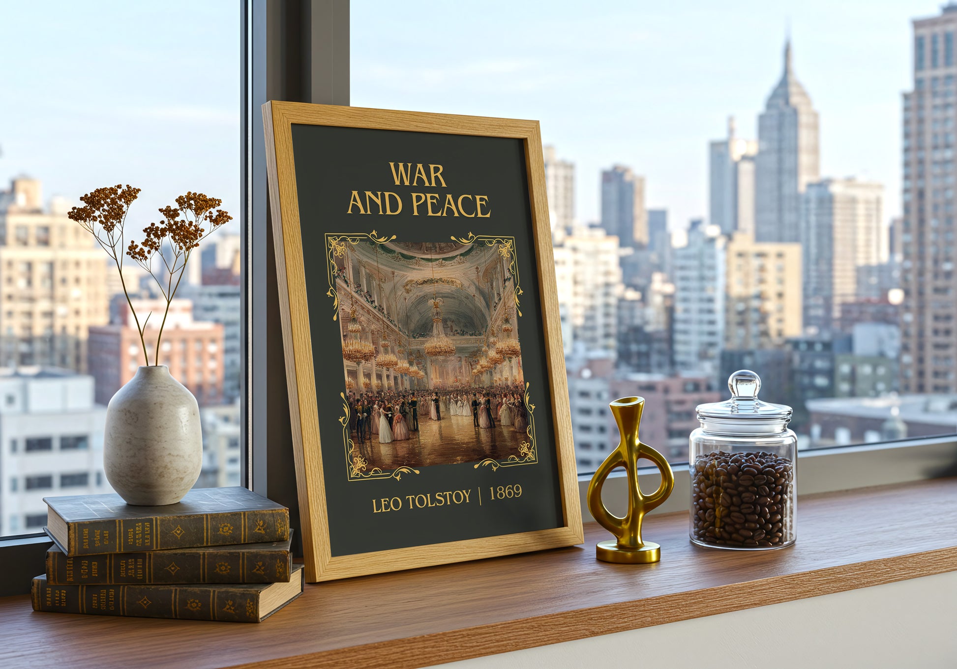 War and Peace classic book art print paper finish options – matte satin gloss