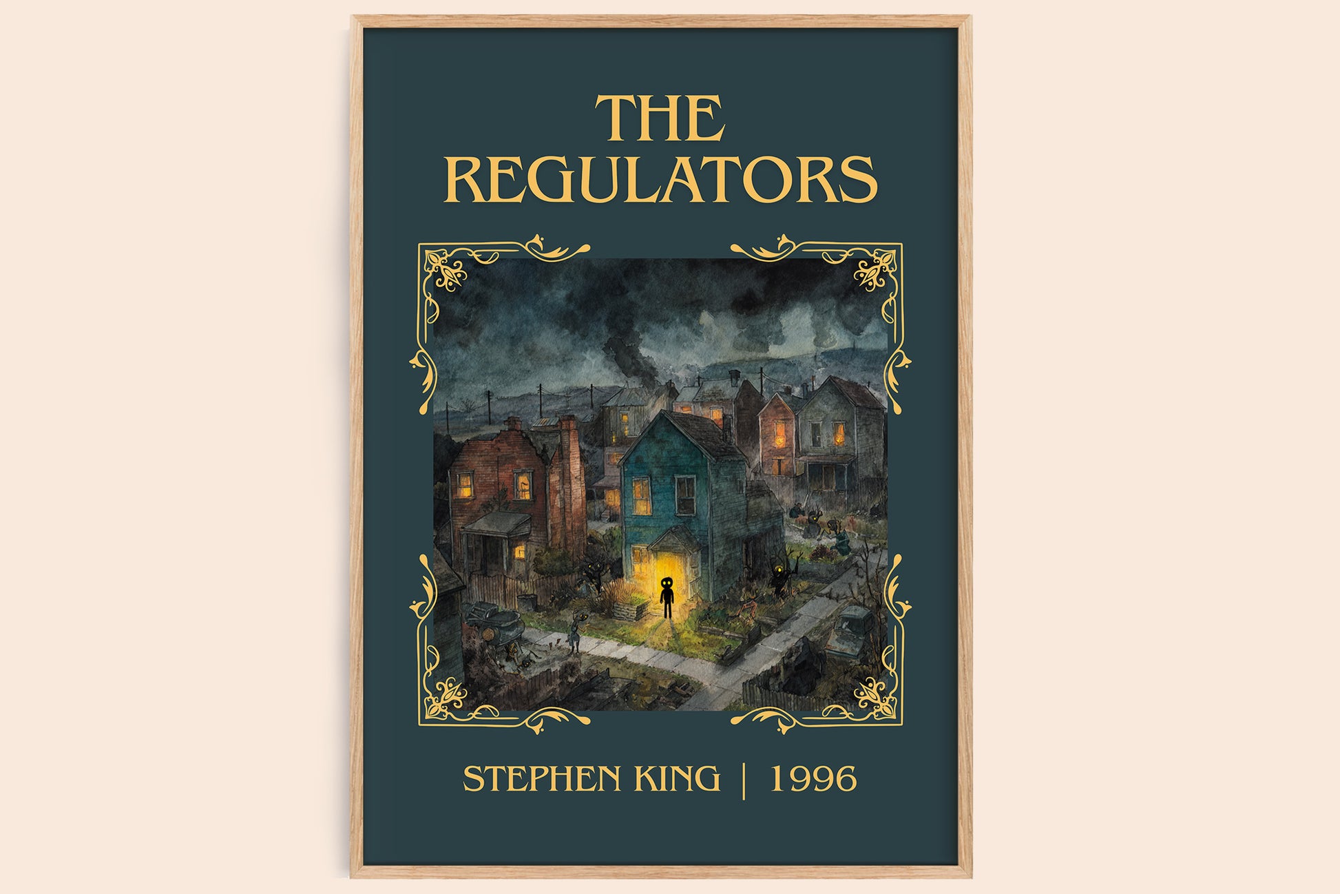 The Regulators classic book art book poster by Stephen King – framed literary art print
