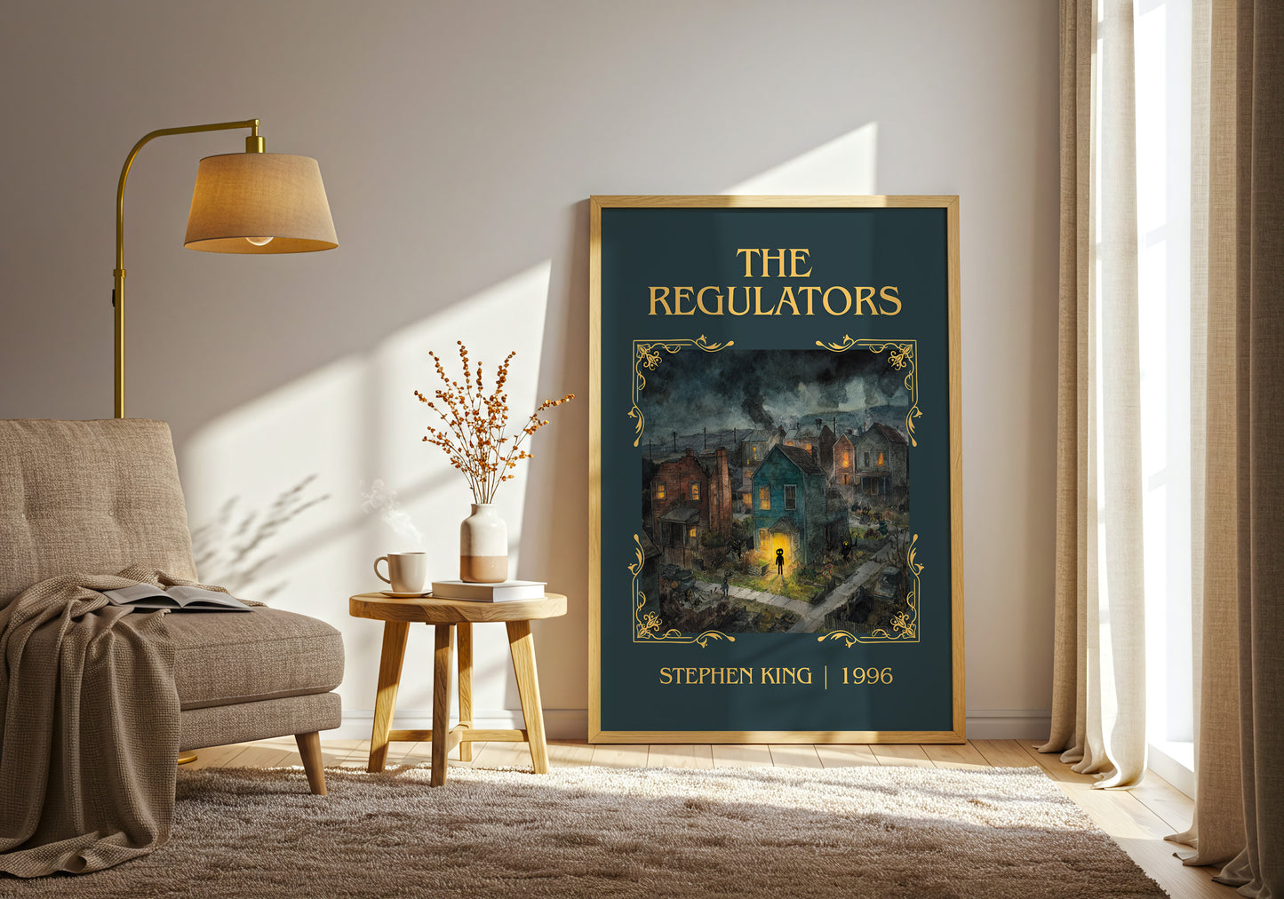 The Regulators classic book art print in frame leaning in hallway – horror wall art