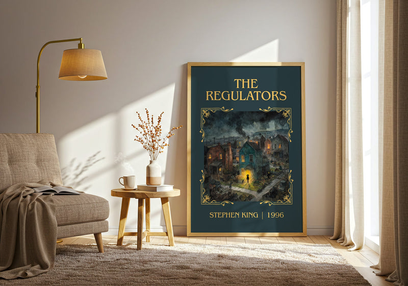 The Regulators classic book art print in frame leaning in hallway – horror wall art