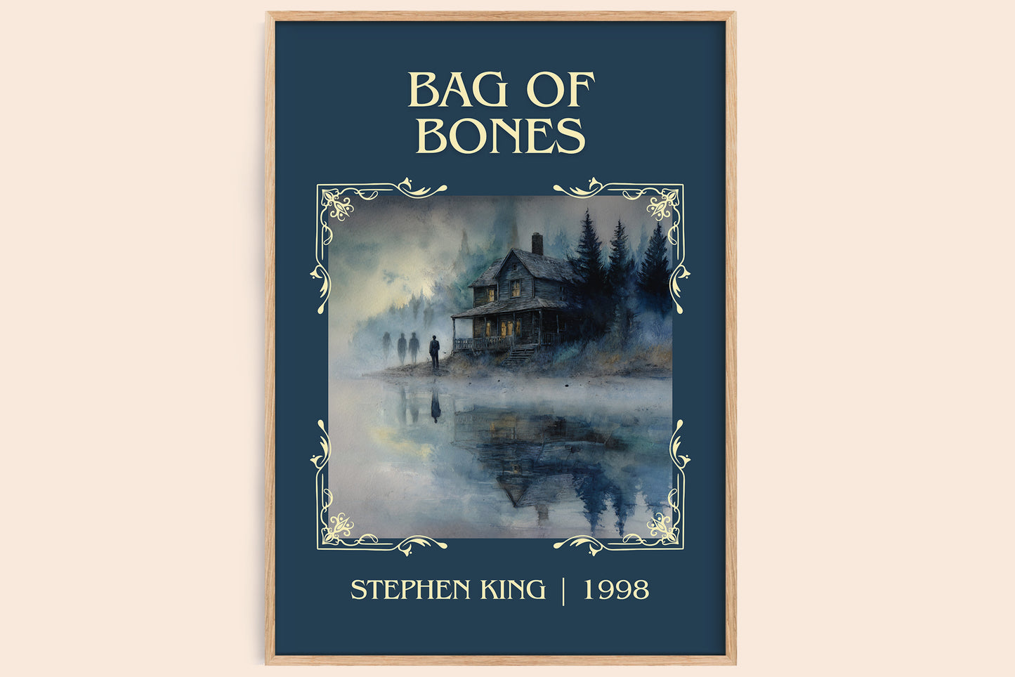 Bag of Bones classic book art book poster by Stephen King – framed literary art print