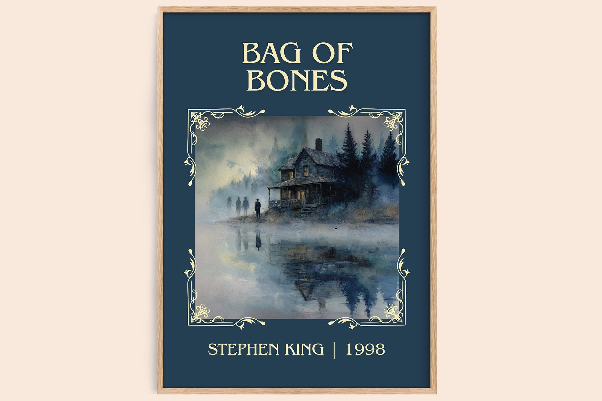 Bag of Bones classic book art book poster by Stephen King – framed literary art print