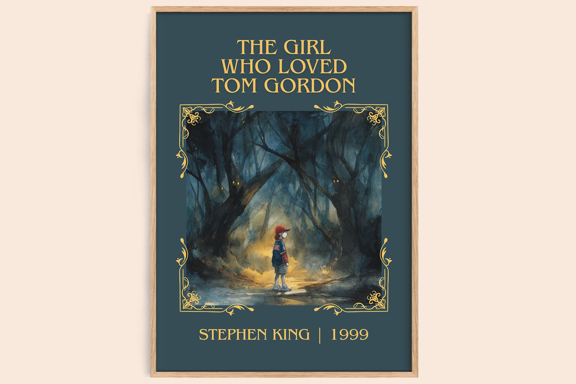 The Girl Who Loved Tom Gordon classic book art book poster by Stephen King – framed literary art print