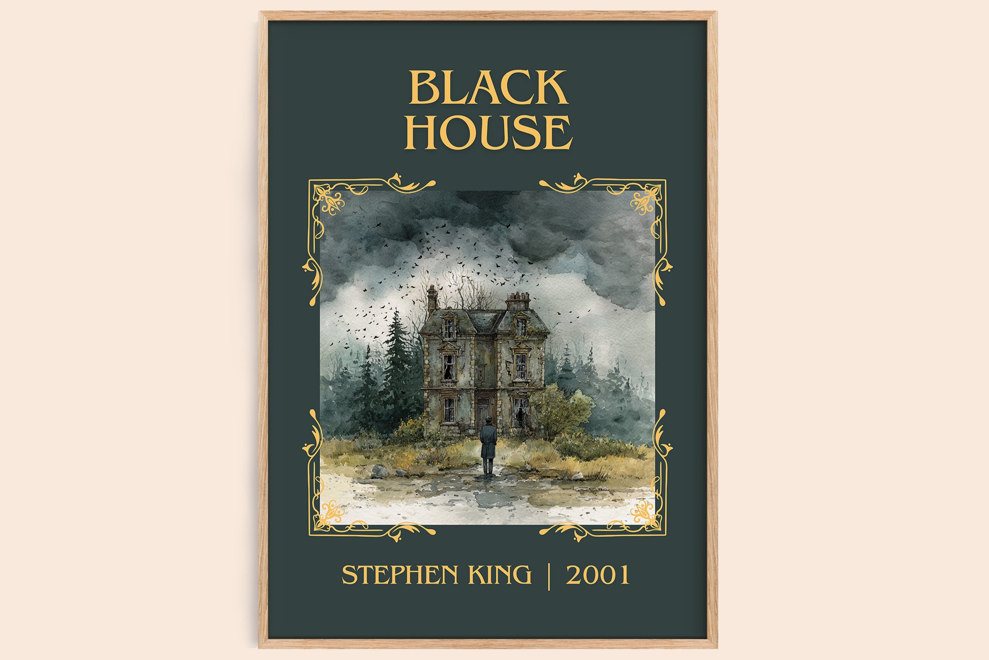 Black House classic book art book poster by Stephen King – framed literary art print
