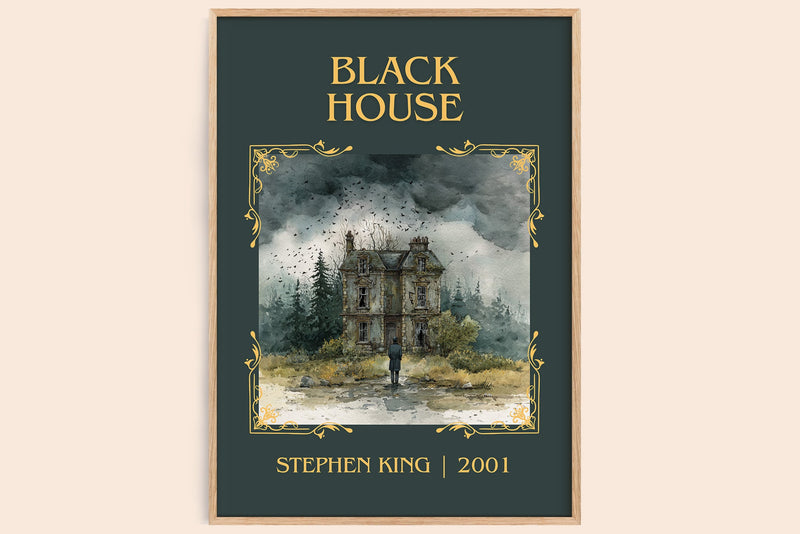 Black House classic book art book poster by Stephen King – framed literary art print