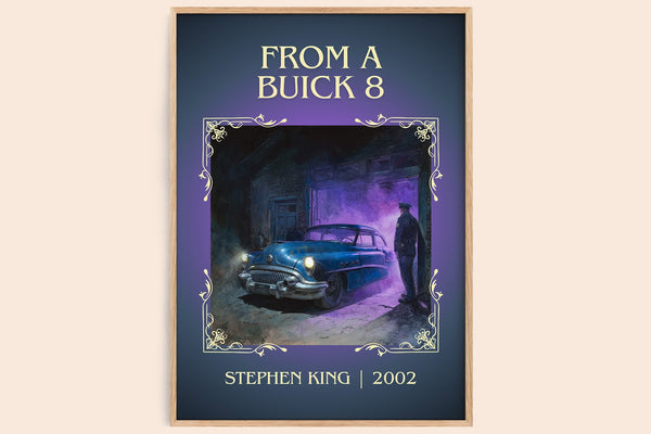 From a Buick 8 classic book art book poster by Stephen King – framed literary art print