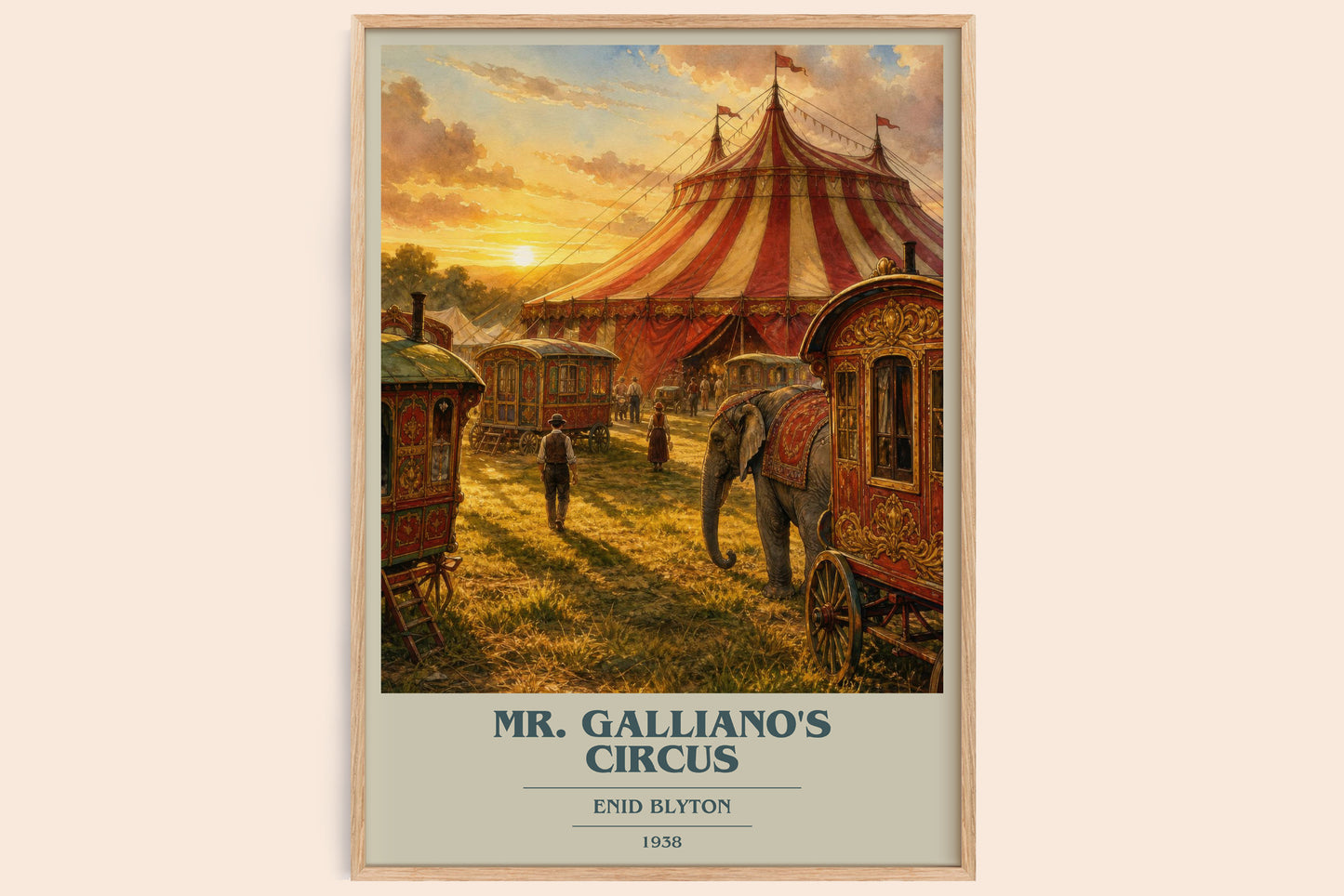 Mr. Galliano'S Circus book cover book poster by Enid Blyton – framed literary art print