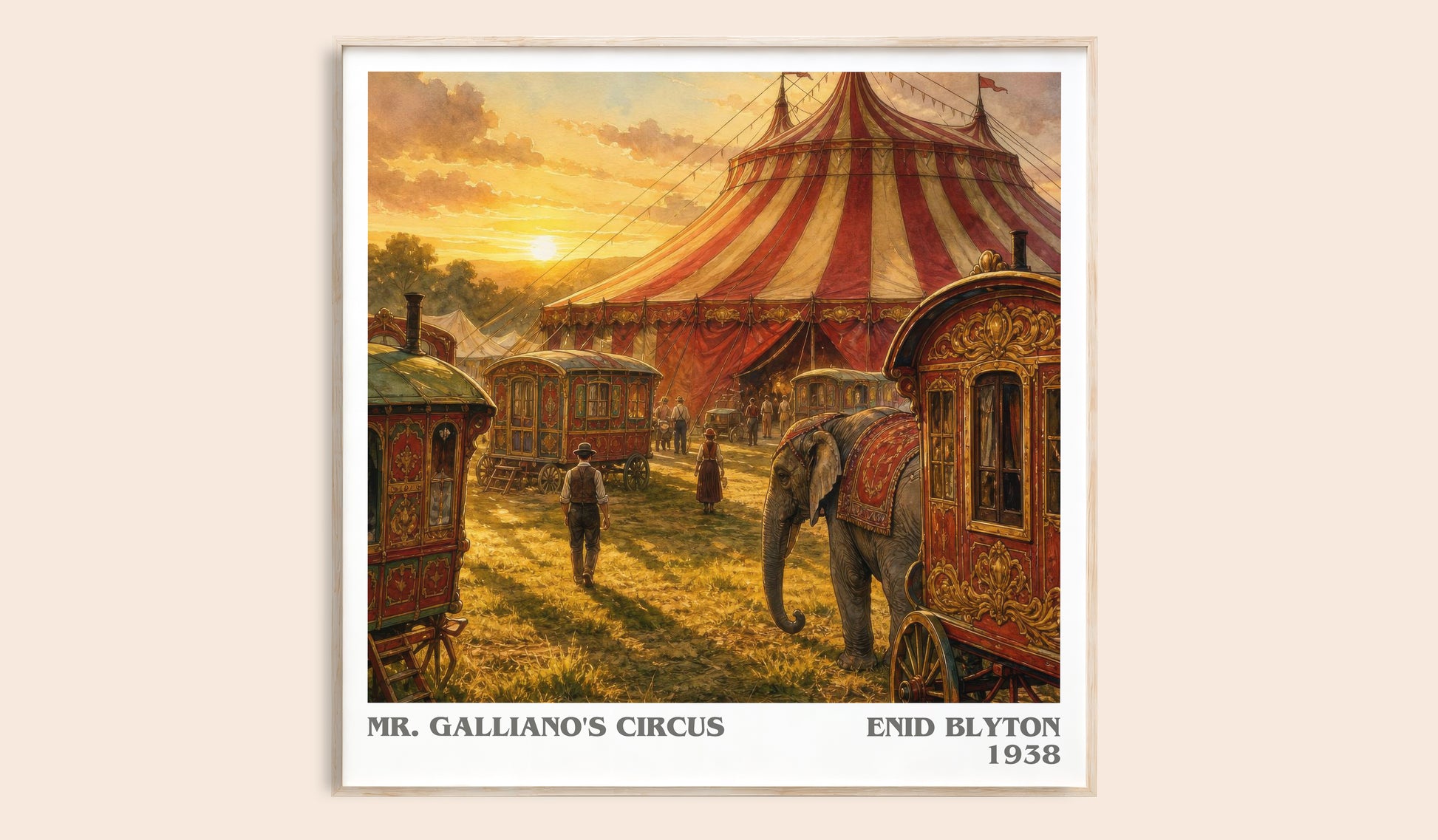 Mr. Galliano'S Circus literary book poster by Enid Blyton – framed literary art print