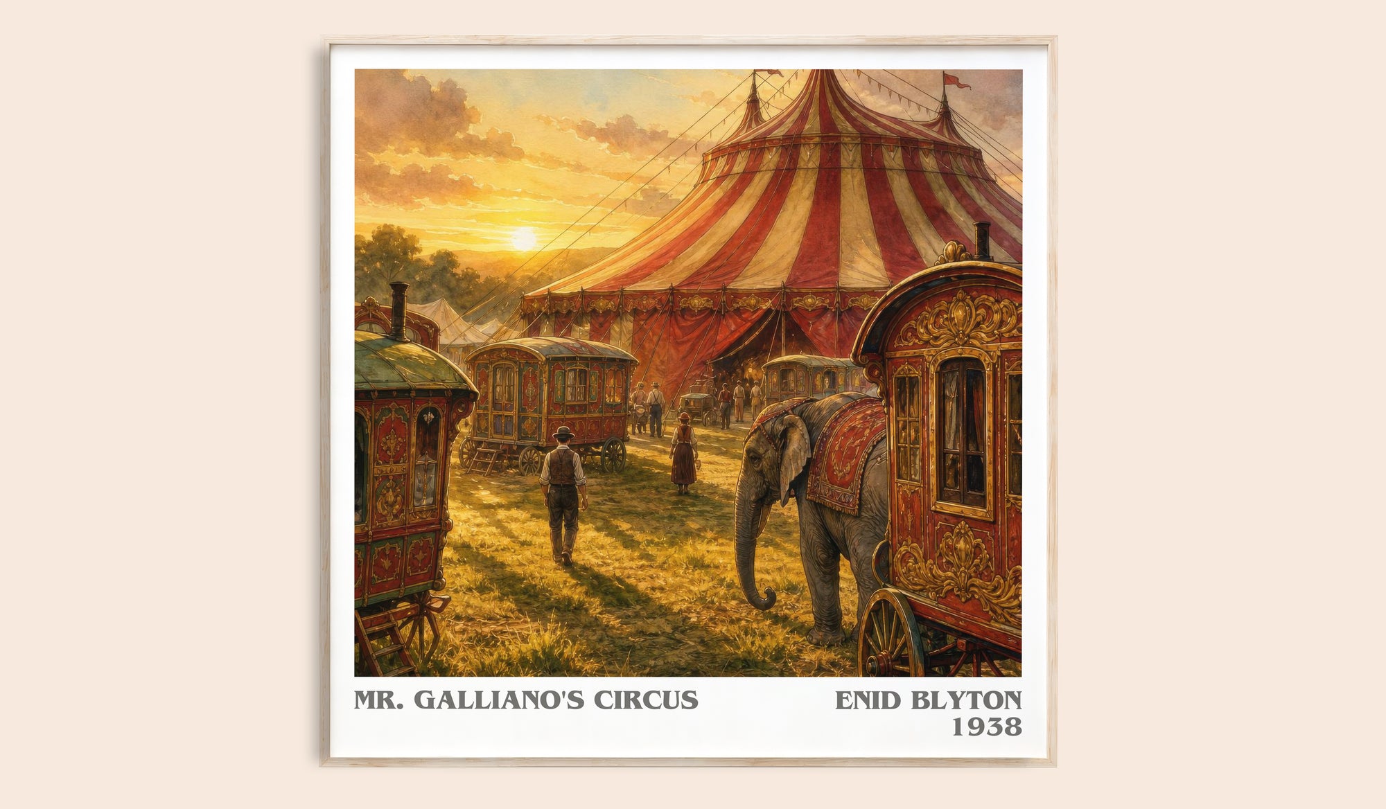Mr. Galliano'S Circus literary book poster by Enid Blyton – framed literary art print
