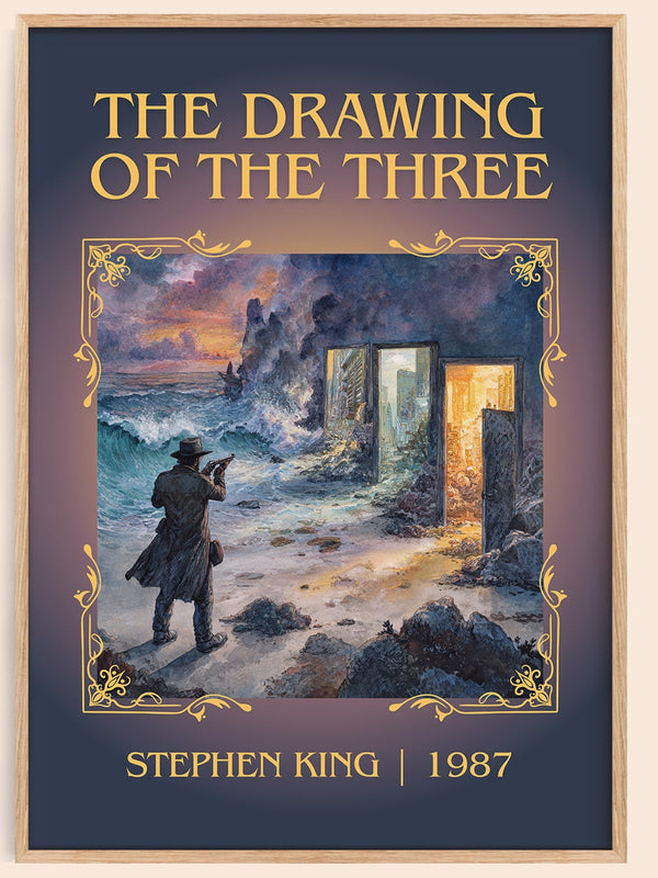 The Drawing of the Three classic book art book poster by Stephen King – framed literary art print
