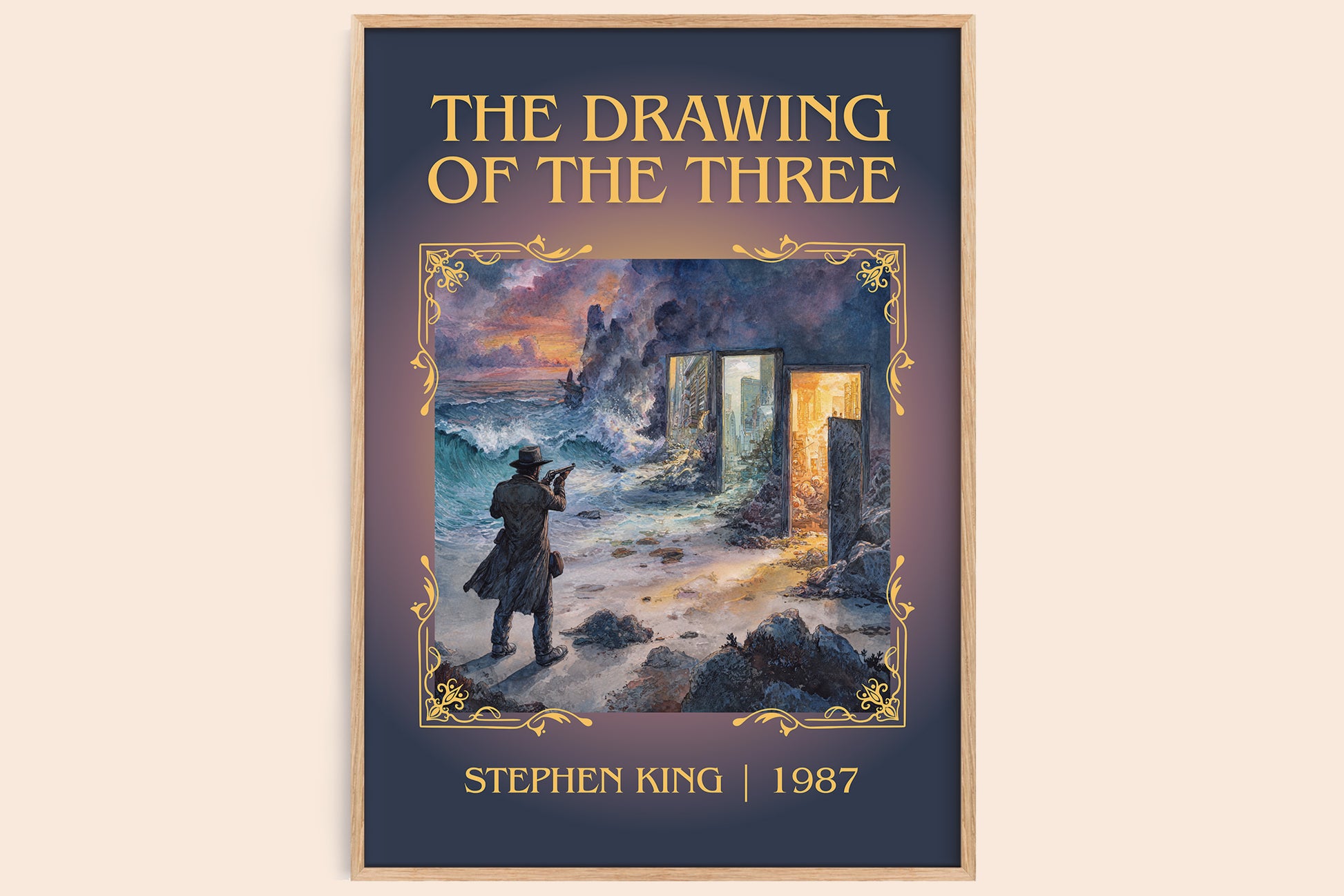 The Drawing of the Three classic book art book poster by Stephen King – framed literary art print