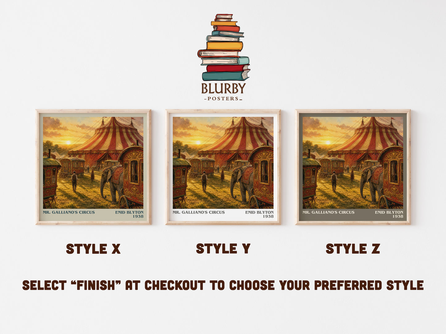 Mr. Galliano'S Circus literary print in frame leaning in hallway – childrens wall art
