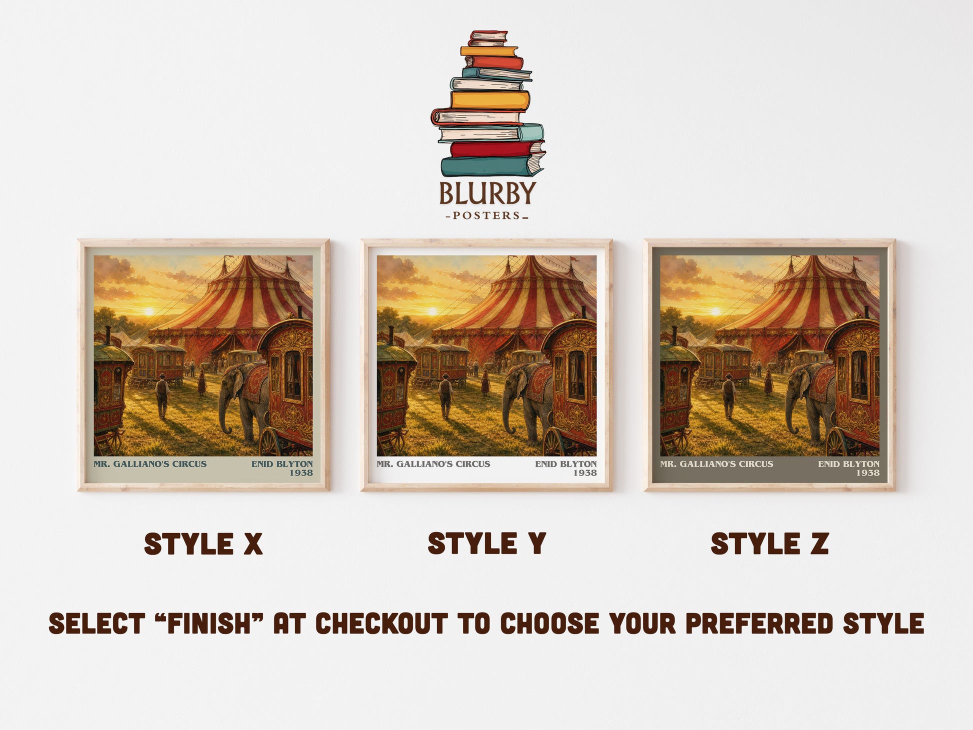 Mr. Galliano'S Circus literary print in frame leaning in hallway – childrens wall art