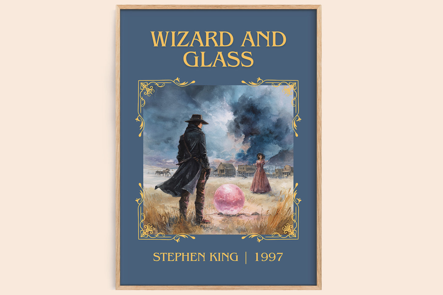 Wizard and Glass classic book art book poster by Stephen King – framed literary art print