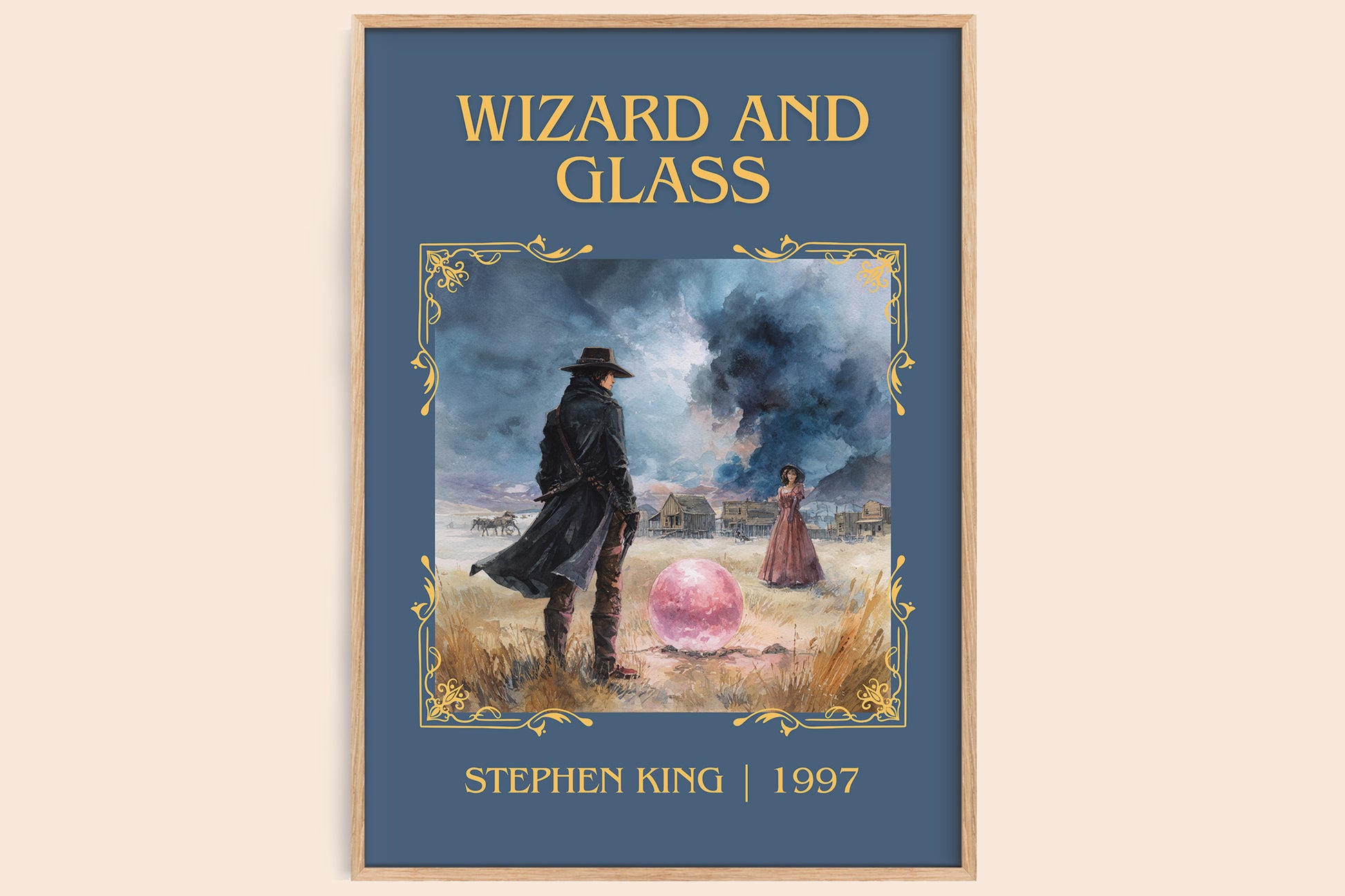 Wizard and Glass classic book art book poster by Stephen King – framed literary art print