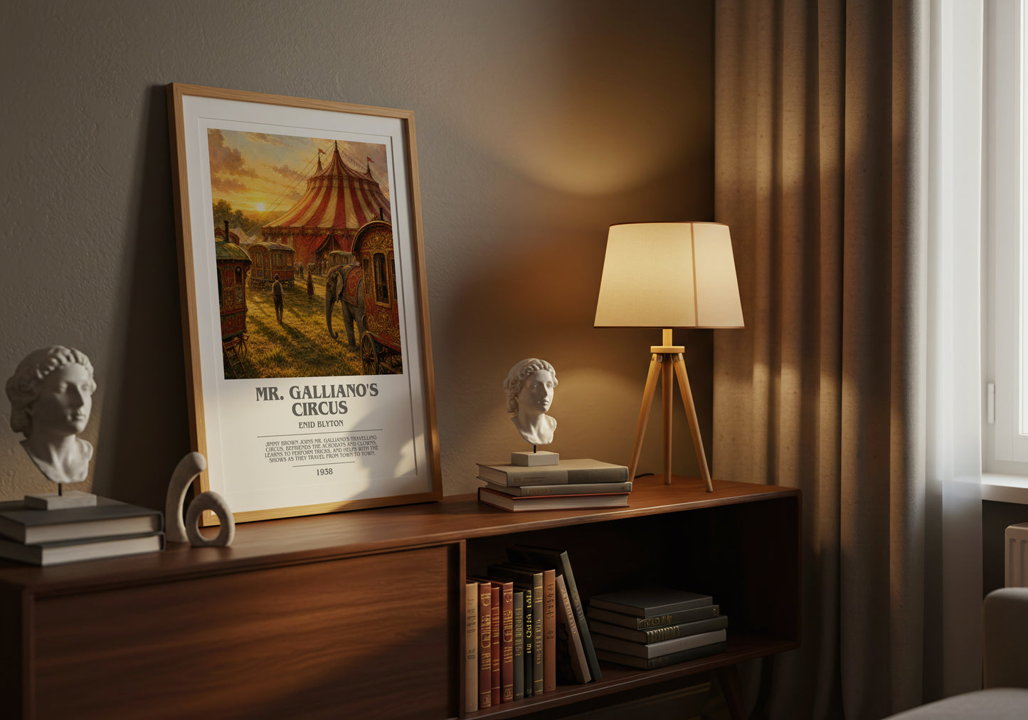 Mr. Galliano'S Circus bookish book poster framed on wall – childrens wall art