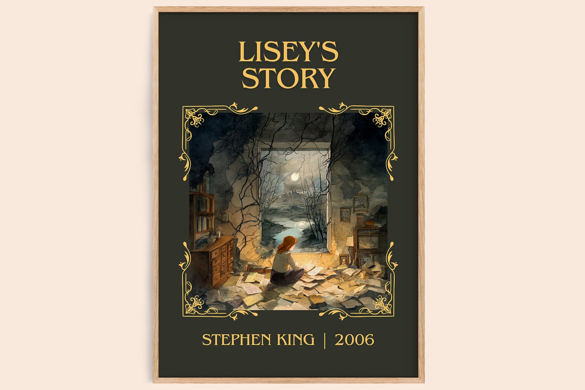 Lisey's Story classic book art book poster by Stephen King – framed literary art print