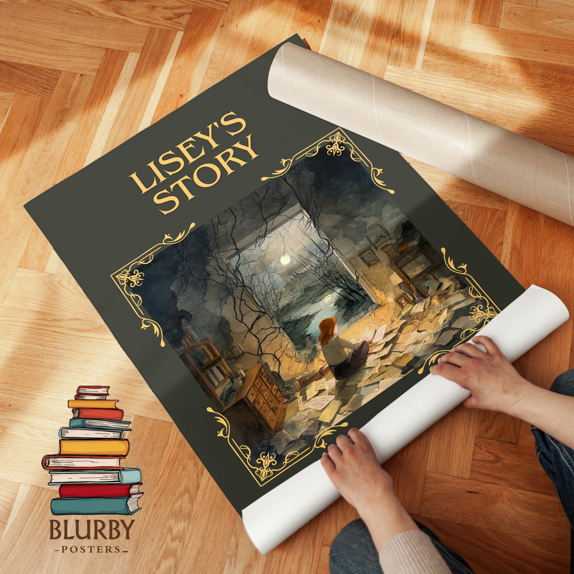 Lisey's Story classic book art print on bookshelf – Stephen King fan gift