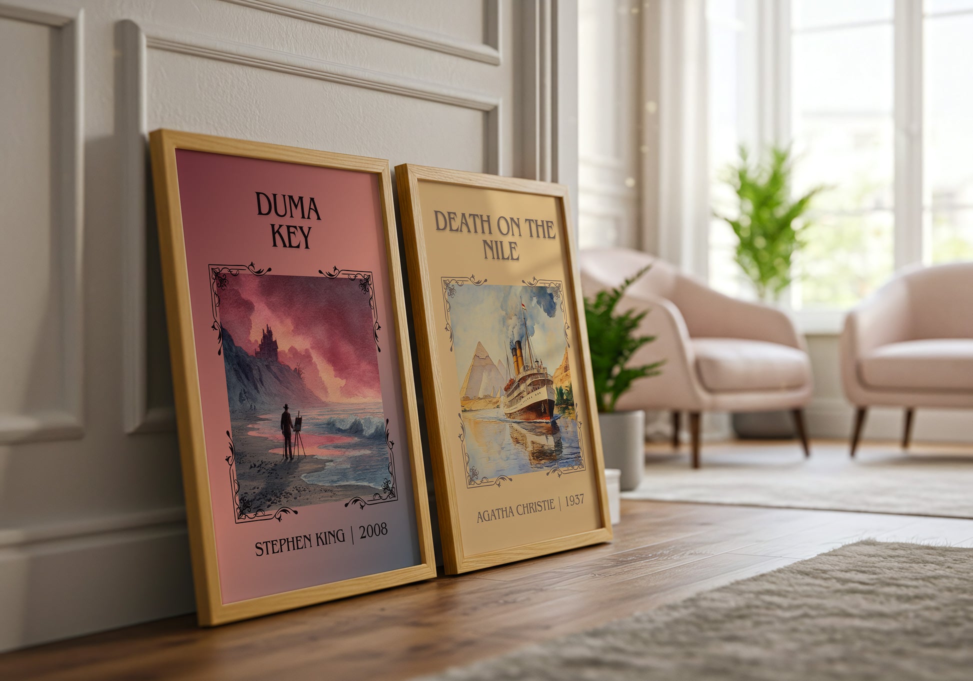 Duma Key classic book art print framed by window – literary home decor