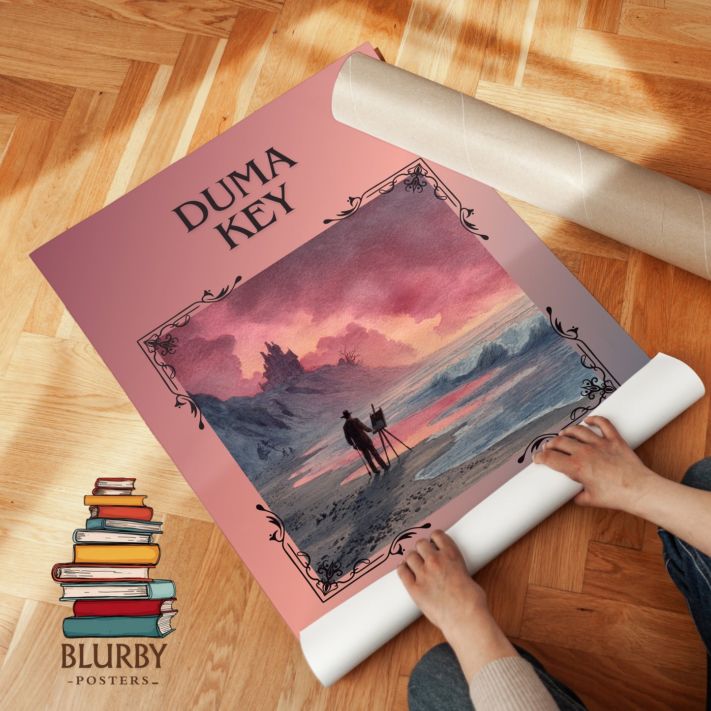 Duma Key classic book art print on bookshelf – Stephen King fan gift