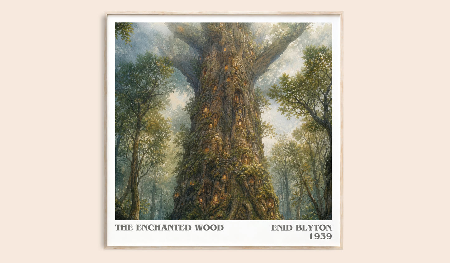 The Enchanted Wood literary book poster by Enid Blyton – framed literary art print