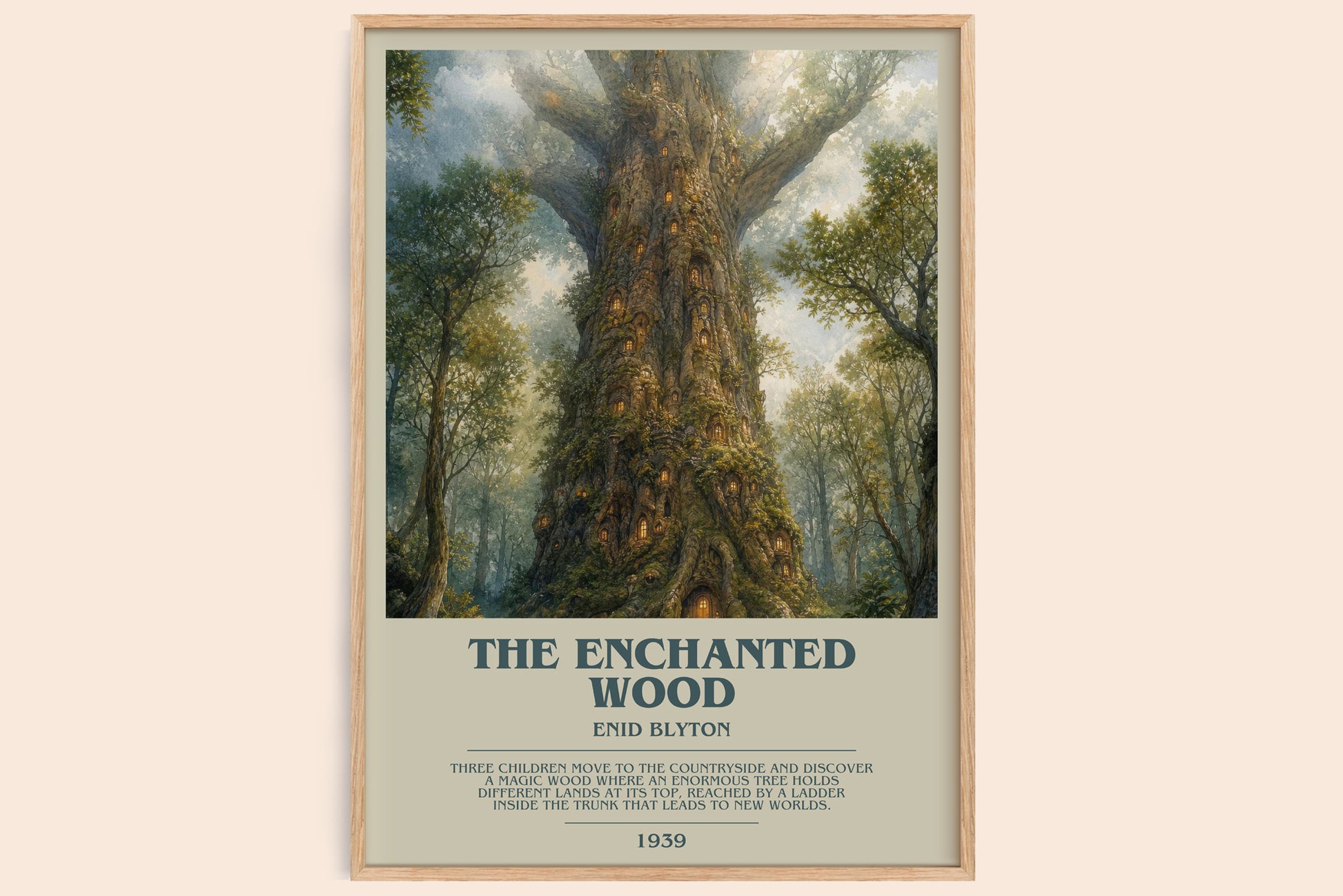 The Enchanted Wood bookish book poster by Enid Blyton – framed literary art print