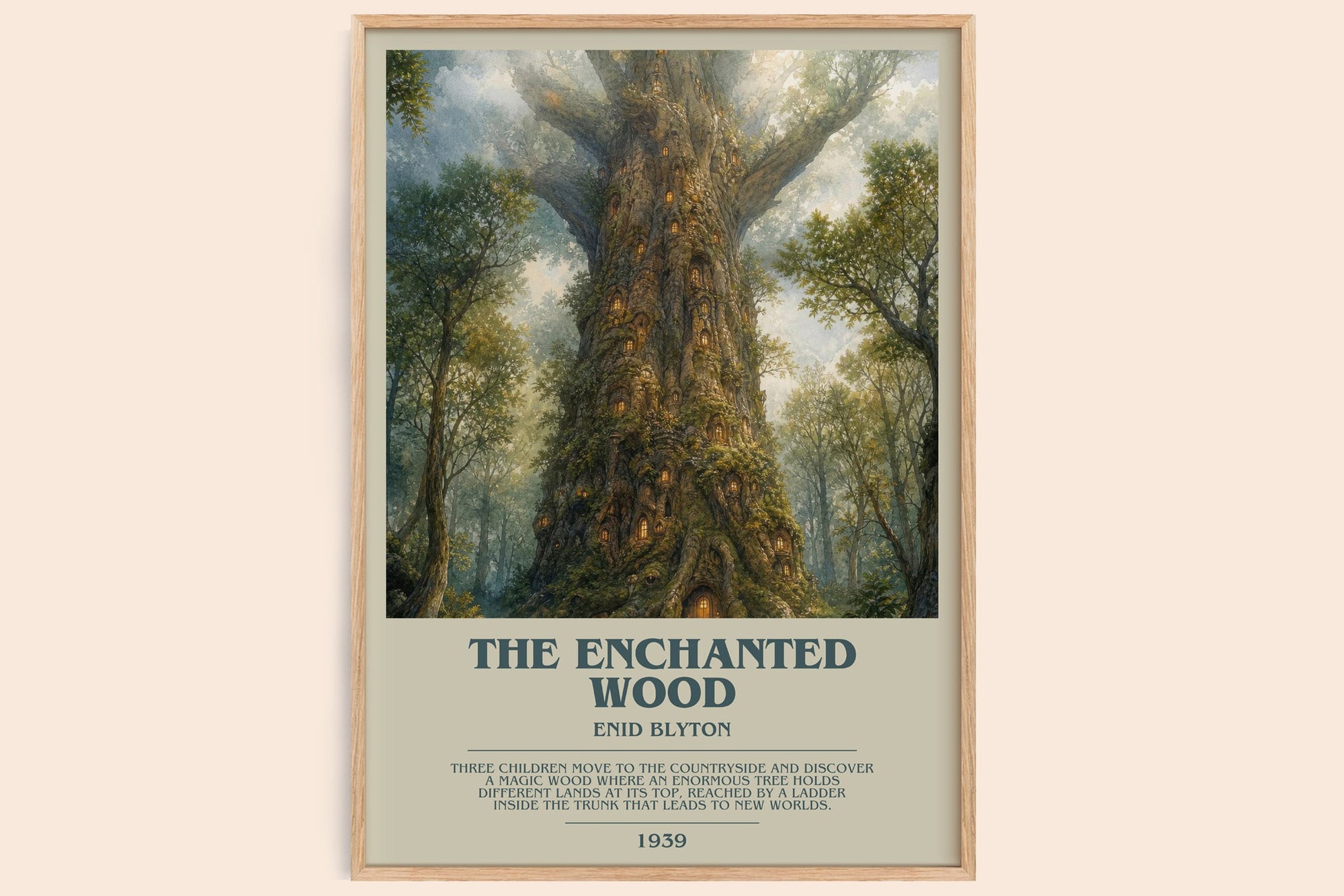 The Enchanted Wood bookish book poster by Enid Blyton – framed literary art print
