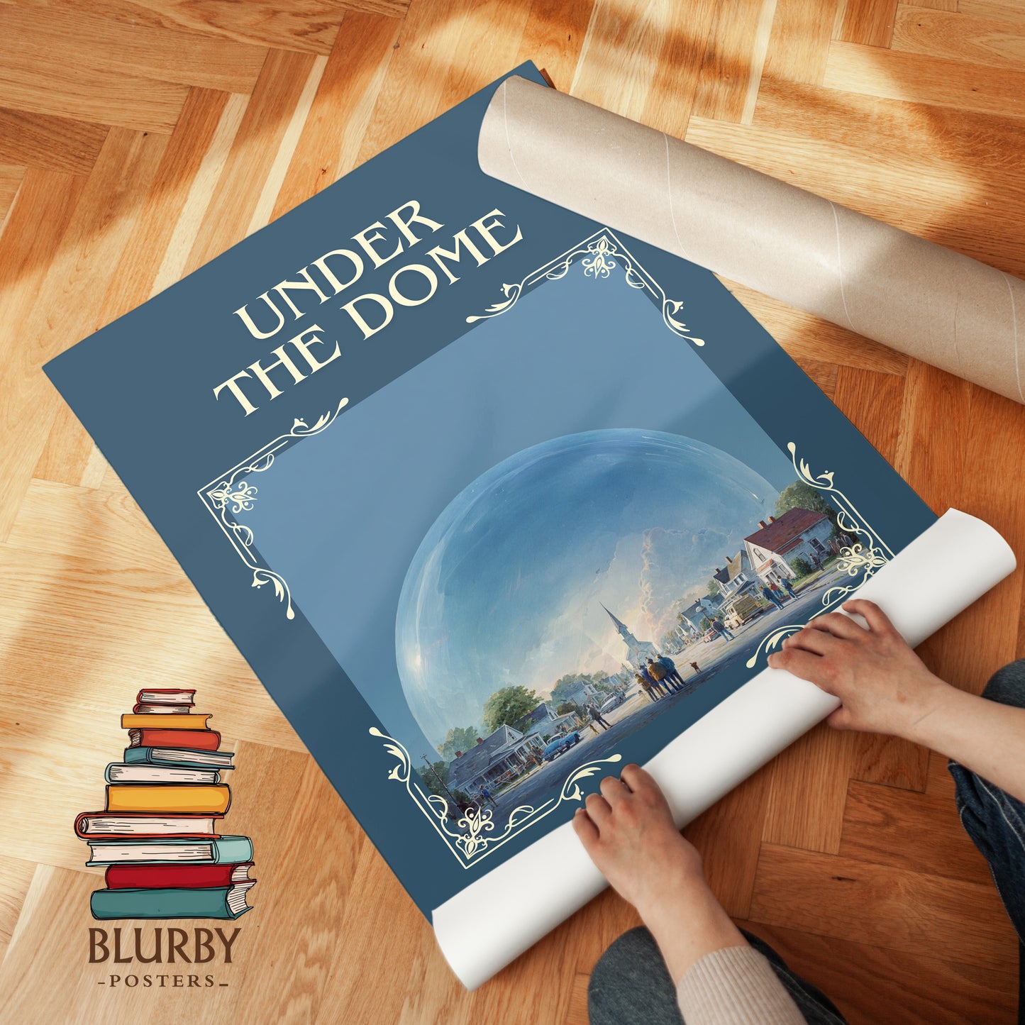Under the Dome classic book art print on bookshelf – Stephen King fan gift