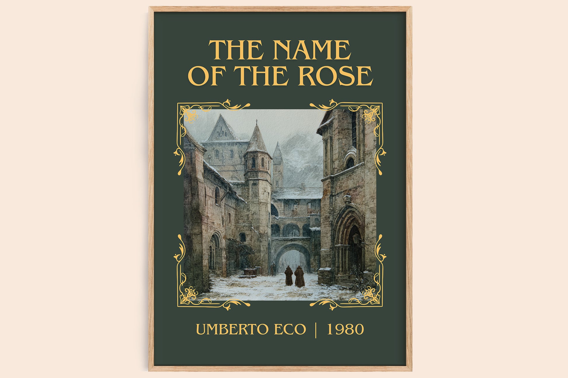 The Name of the Rose classic book art book poster by Umberto Eco – framed literary art print